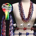 Red, White & Blue Star Shape Beads